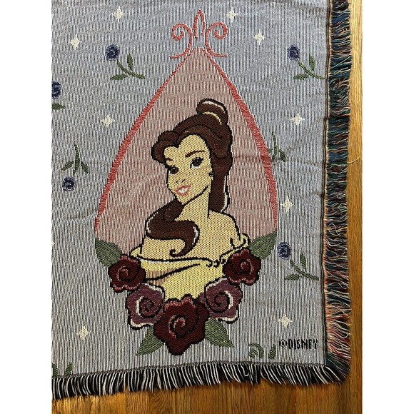 Chatham Disney Princess Woven Throw Belle Snow White Sleeping Beauty Cinderella - Picture 2 of 10